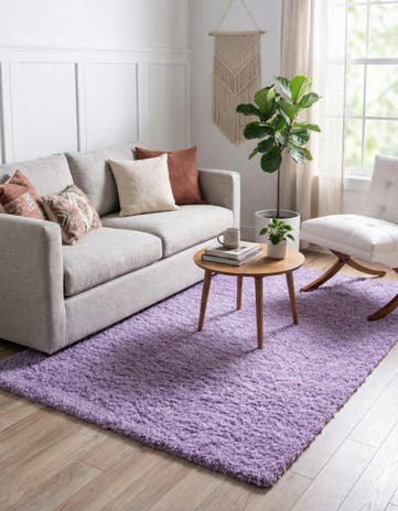 Lilac Solid Shag Rug