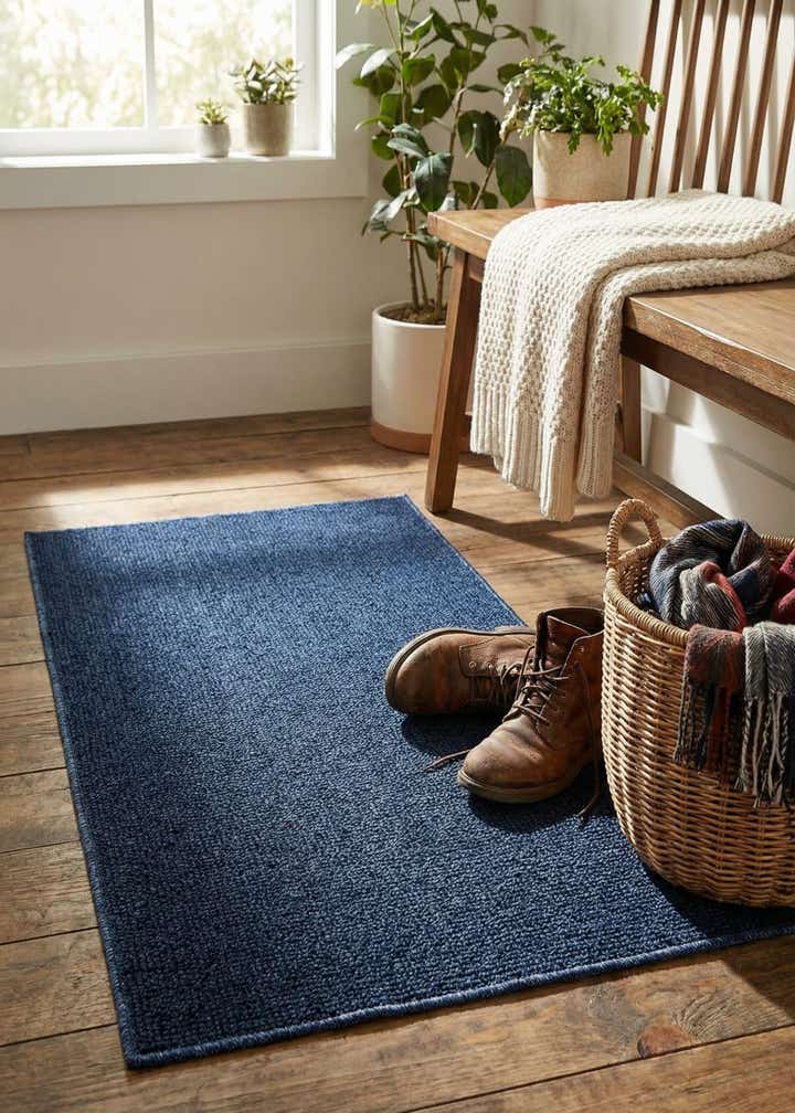 2' x 3' 1 Easy-Clean Solid Indoor / Outdoor Rug