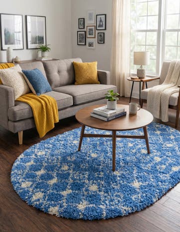 4' x 6' Moroccan Trellis Shag Oval Rug