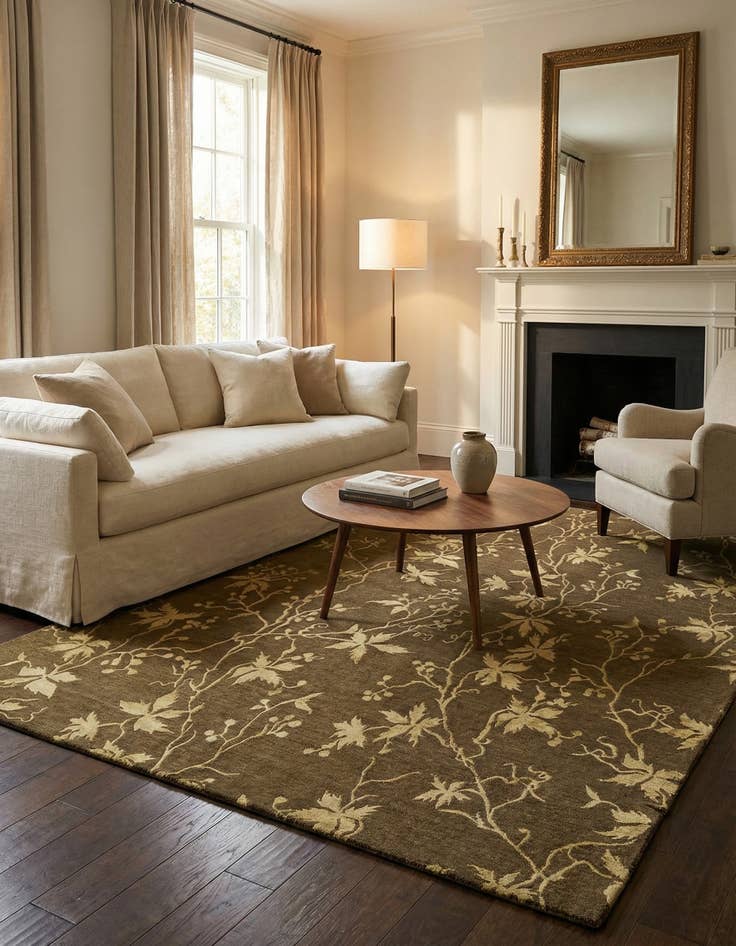 Detail image of 5' 8 x 8'  Hand Knotted Darya Rug