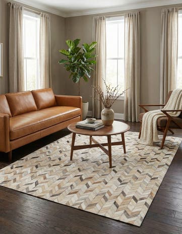 4' 8 x 6' 8 Cowhide Stocks Rug