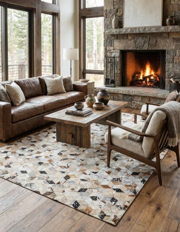 5' x 8' Cowhide Leather Rug