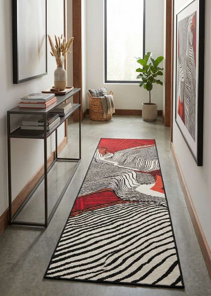 2' x 6' Easy-Clean Modern Indoor / Outdoor Runner Rug