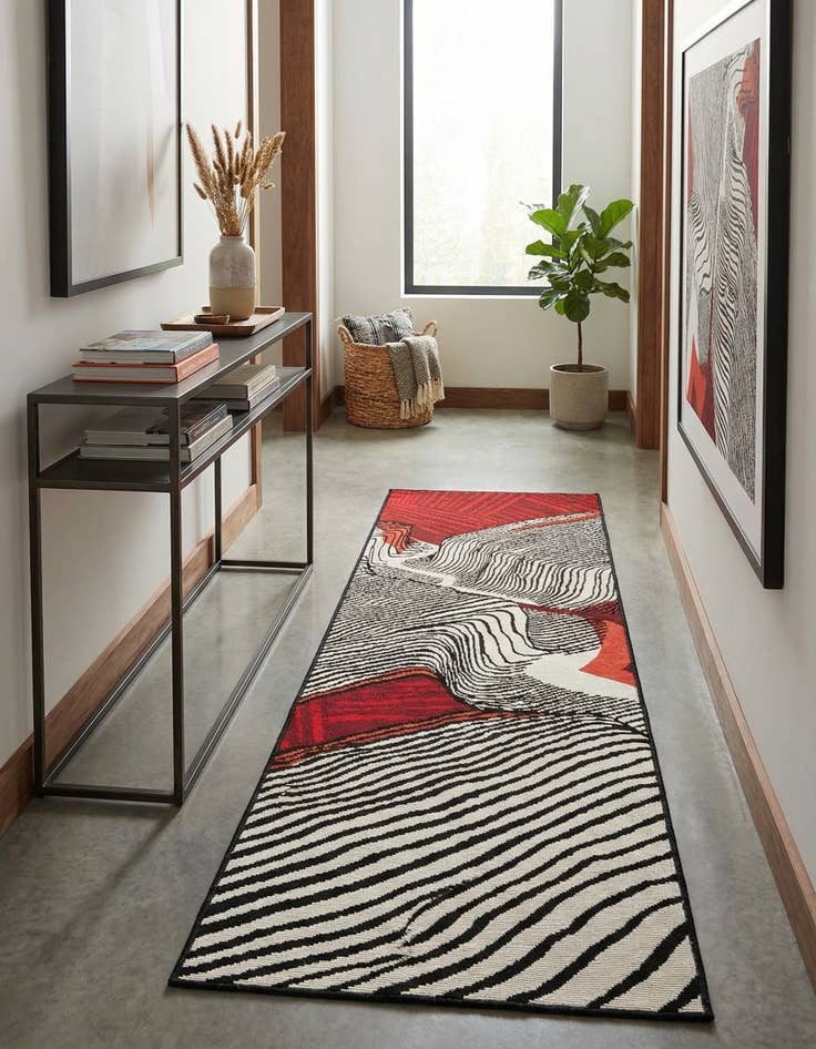 Detail image of  2' x 6'  Washable Modern Indoor / Outdoor Runner Rug
