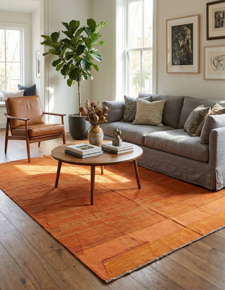 Detail image of 6' 6 x 9' 8  Hand Woven Kilim Modern Wool Rug