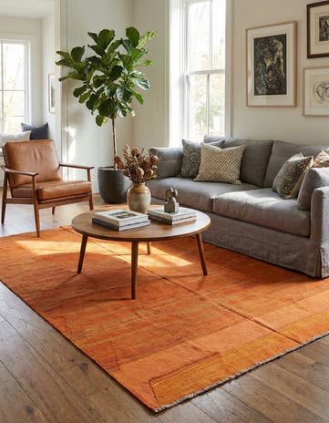 6' 6 x 9' 8 Hand Woven Kilim Modern Wool Rug