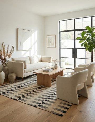 6' 9 x 9' 4 Hand Woven Kilim Modern Wool Rug