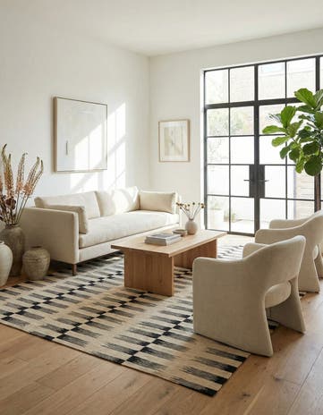 6' 9 x 9' 4 Hand Woven Kilim Modern Wool Rug