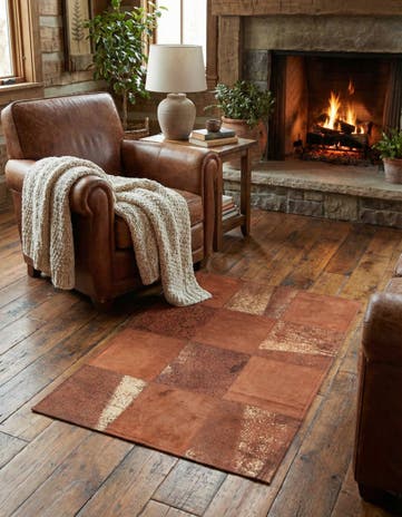 2' 1 x 3' 1 Cowhide Leather Rug