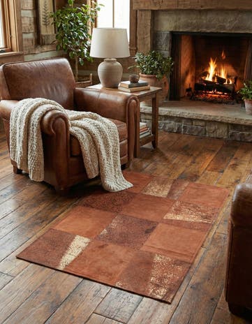 2' 1 x 3' 1 Cowhide Leather Rug