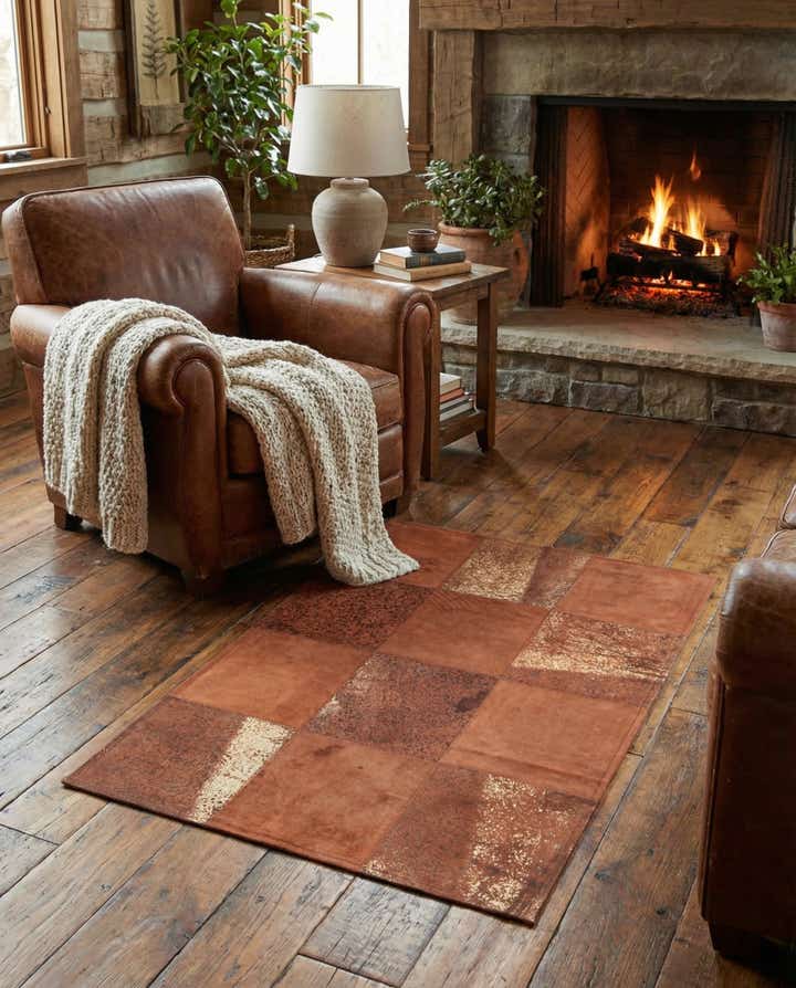 2' 1 x 3' 1 Cowhide Leather Rug