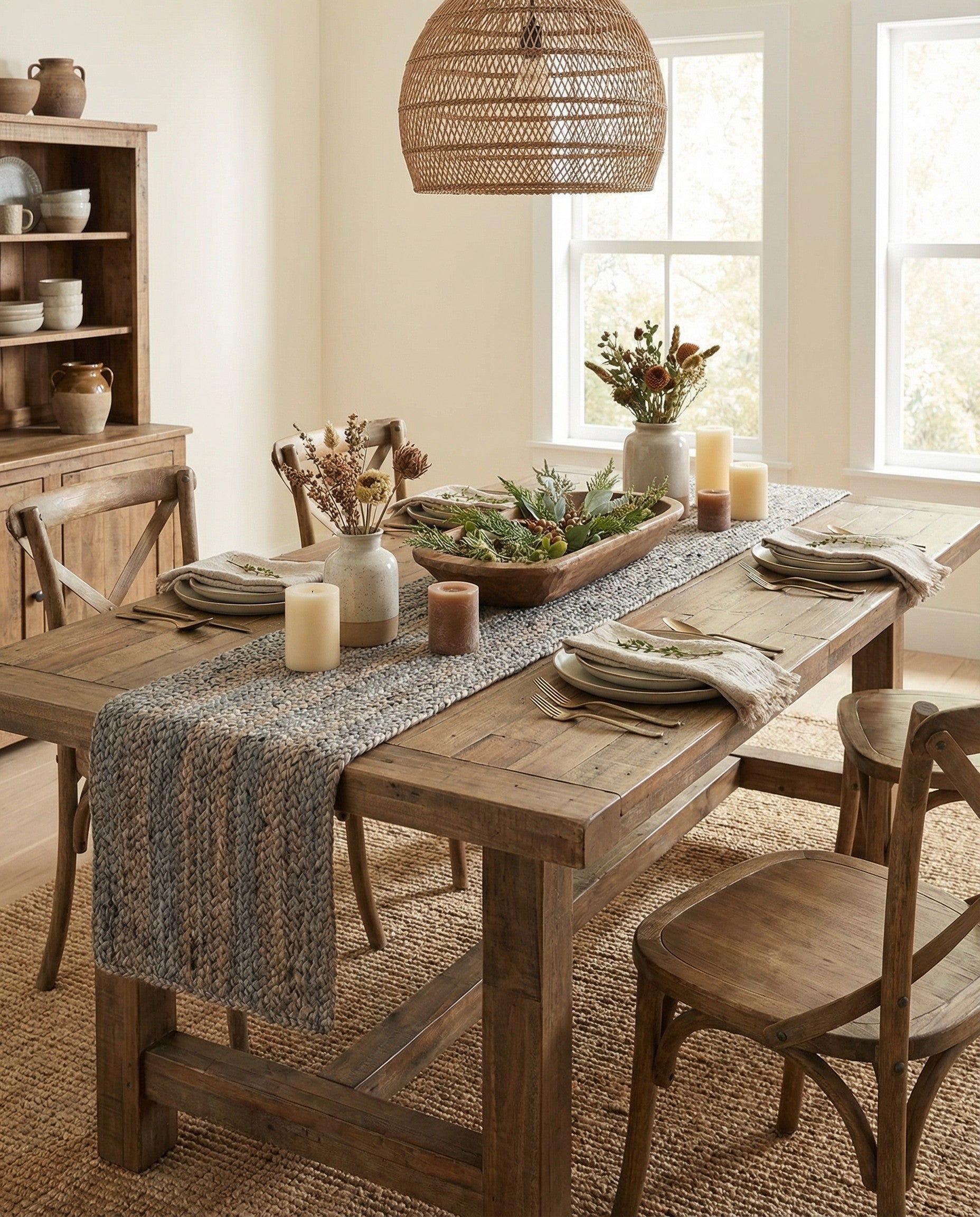  1' 2 x 10'  Hand Braided Jute Table Runner Rug