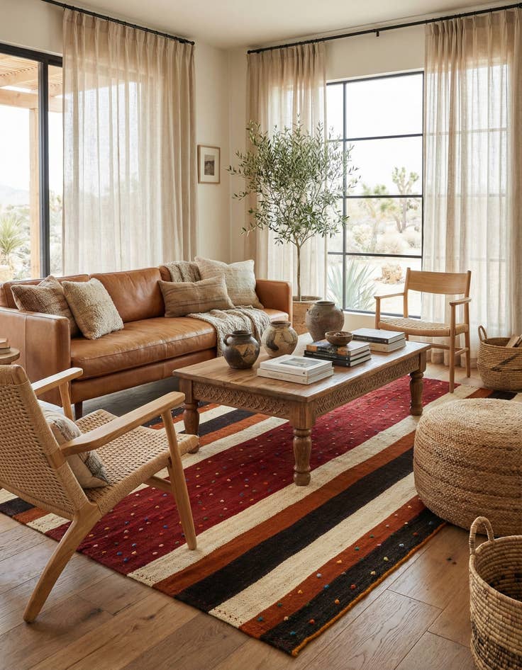 Detail image of  4' 7 x 7' 11 Jajim Wool Rug