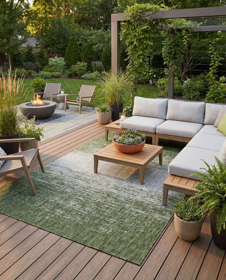 7' 10 x 11' Easy-Clean Modern Indoor / Outdoor Rug