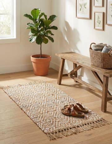Natural Hand Woven Braided Jute Rug