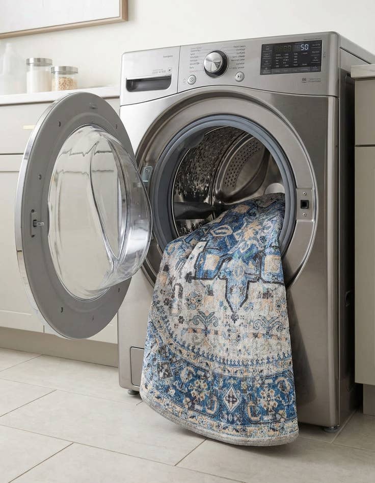 Detail image of 4' x 4'  Washable Yara Round Rug