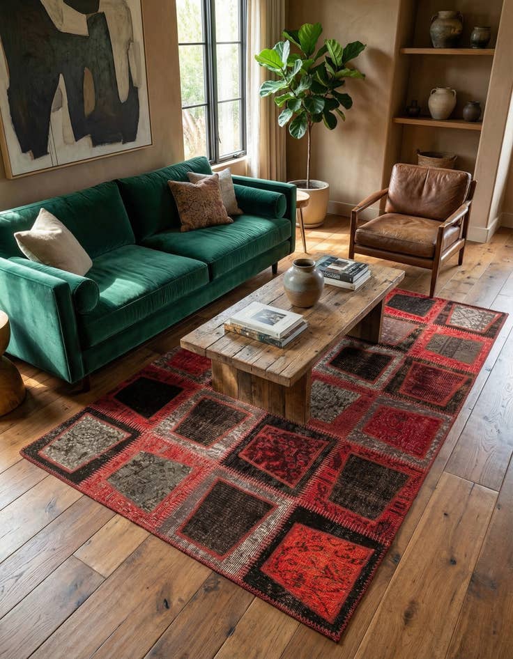 Detail image of  3' 11 x 5' 11 Core Patchwork Rug