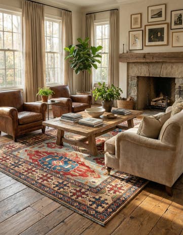 5' 9 x 8' 4 Hand Knotted Kazak Wool Rug