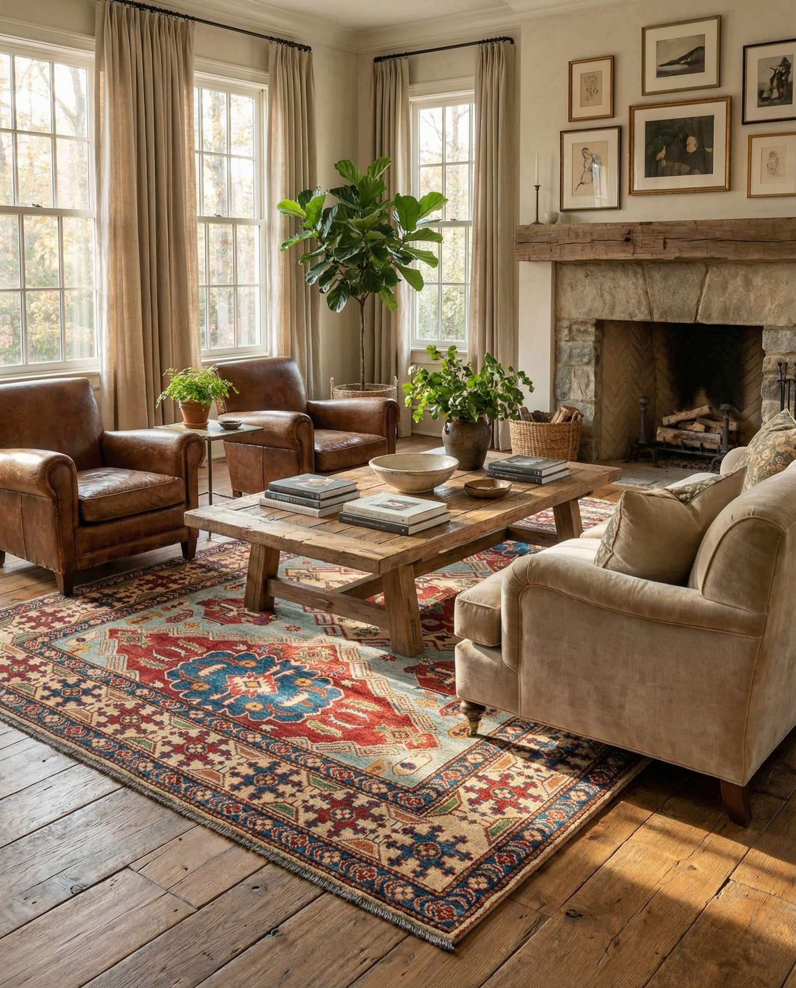 5' 9 x 8' 4 Hand Knotted Kazak Wool Rug