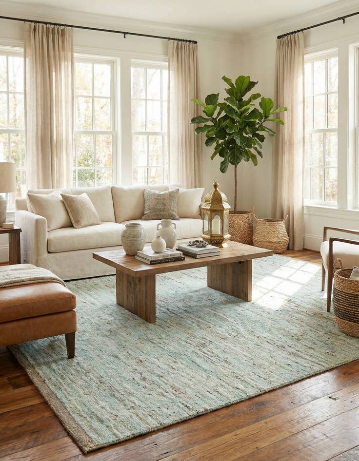 Detail image of 6' 7 x 9' 9  Hand Knotted Moroccan Wool Rug