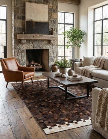 5' x 7' 11 Cowhide Stocks Rug