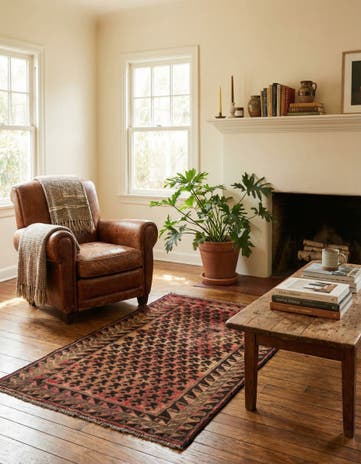 2' 10 x 4' 5 Hand Knotted Hamedan Persian Wool Rug