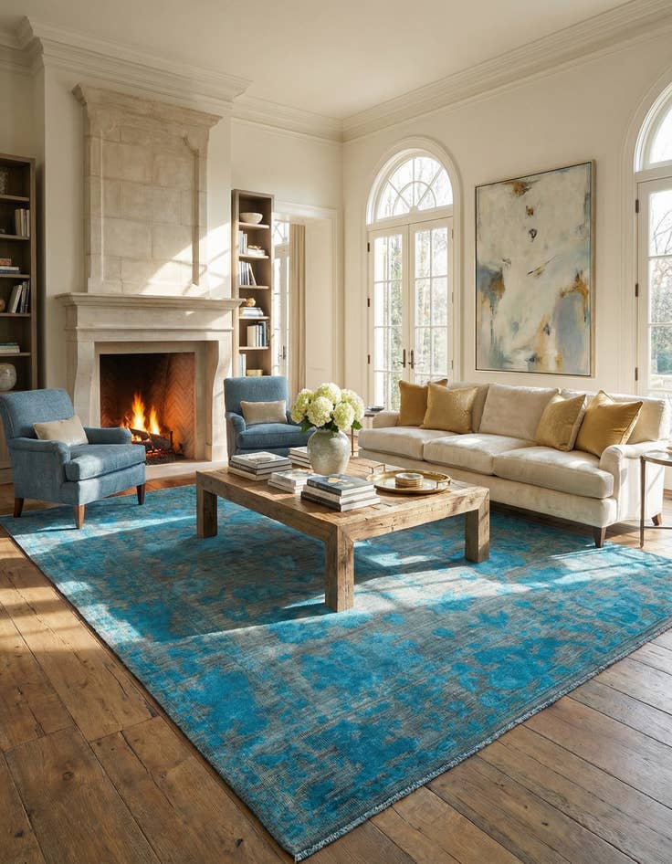 Detail image of  9' 2 x 12'  Hand Knotted Oushak Wool Rug