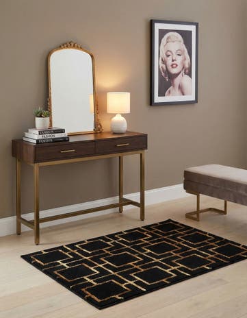 Black and Gold Marilyn Monroe&trade; Glam Deco Rug