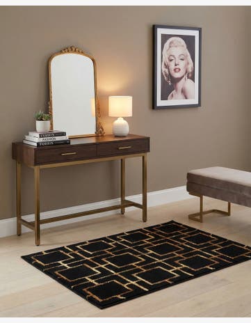 Black and Gold Marilyn Monroe™ Glam Deco Rug
