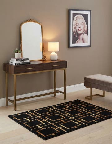 Black and Gold Marilyn Monroe™ Glam Deco Rug