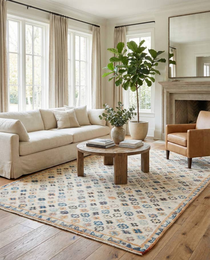 Detail image of 6' 2 x 9' 5 Hand Knotted Darya Wool Rug