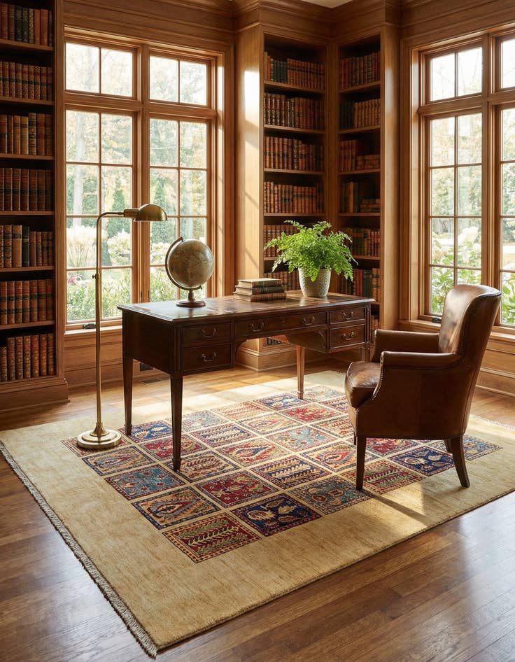 Detail image of 5' 4 x 6' 9  Hand Knotted Ariana Ziegler Rug