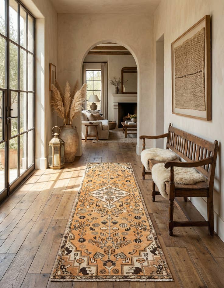 Detail image of 2' 6 x 9' Hamedan Runner Rug