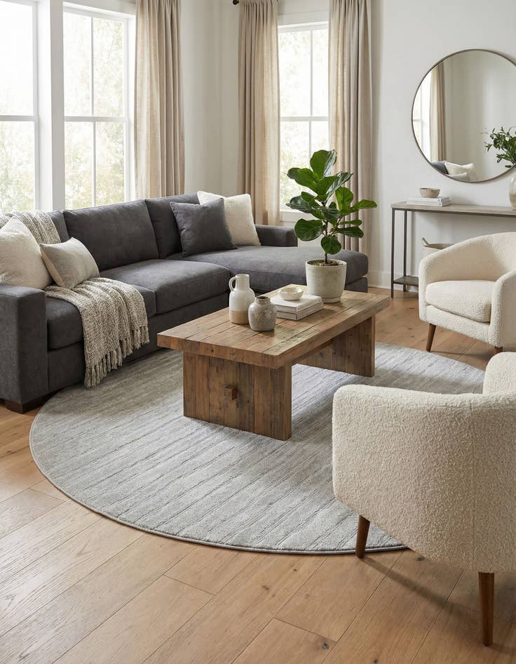 Detail image of 8' x 8'  Washable Sabrina Soto Ola Indoor / Outdoor Round Rug