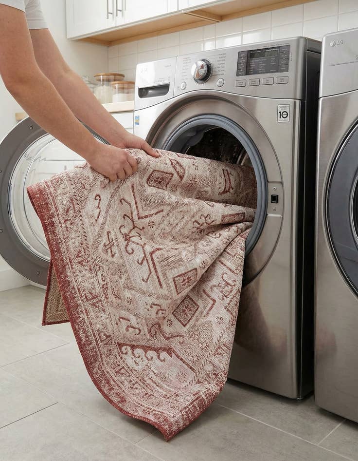 Detail image of  7' x 10'  Washable Aztec Indoor / Outdoor Rug