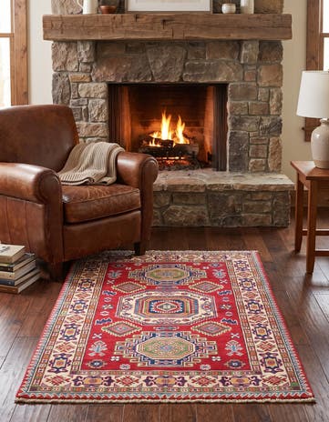 3' 3 x 4' 10 Hand Knotted Kazak Rug