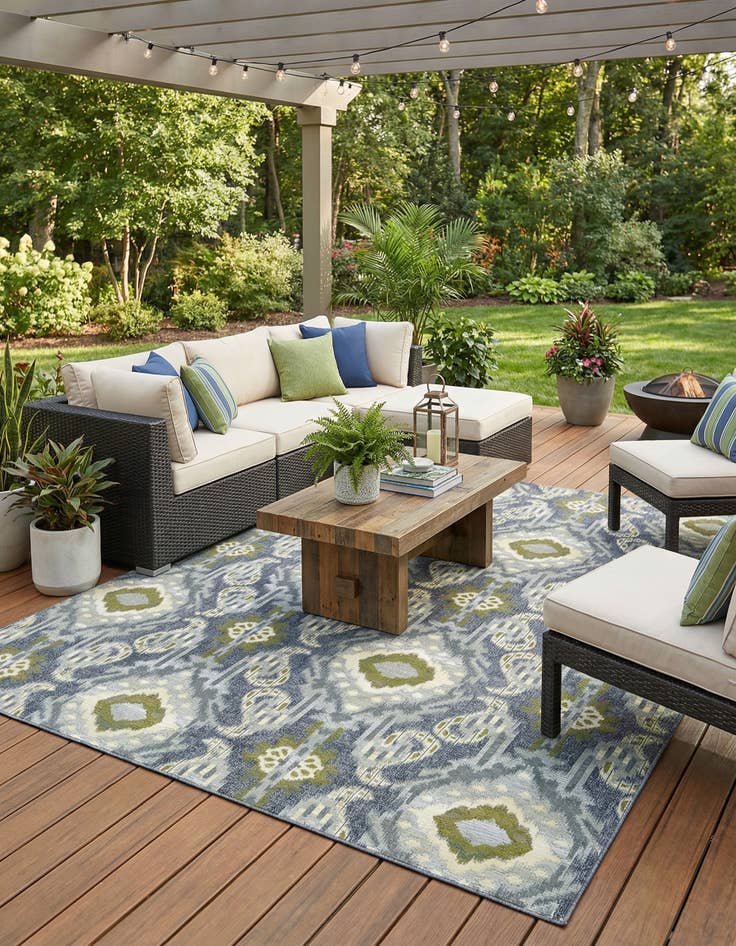 Detail image of 10' x 12' 2  Washable Modern Indoor / Outdoor Rug