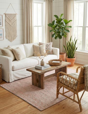 4' 1 x 6' 1 Hand Woven Seaside Pearl Jute Rug