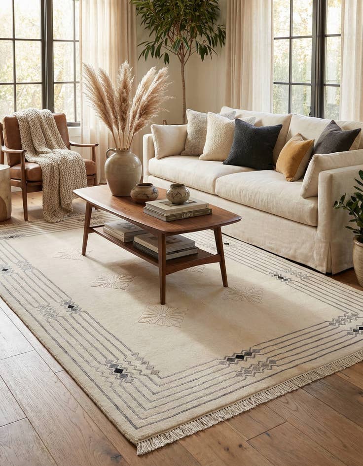 Detail image of 3' 11 x 6' 1  Hand Knotted Darya Wool Rug