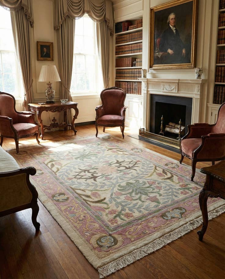 Detail image of 6' 1 x 8' 11 Hand Knotted Nepal Wool Rug