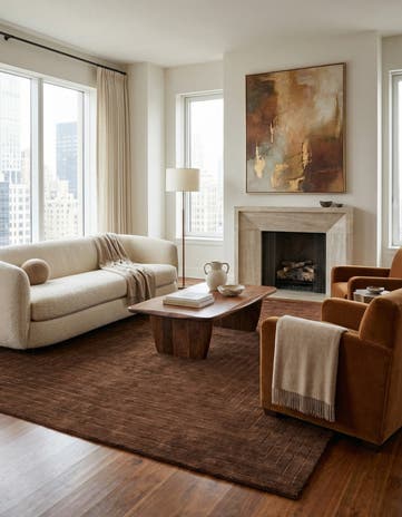 7' 8 x 9' 8 Modern Manshu Wool Rug