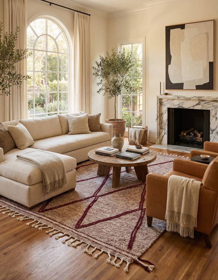 Detail image of 6' 5 x 9' 8  Hand Knotted Moroccan Wool Rug