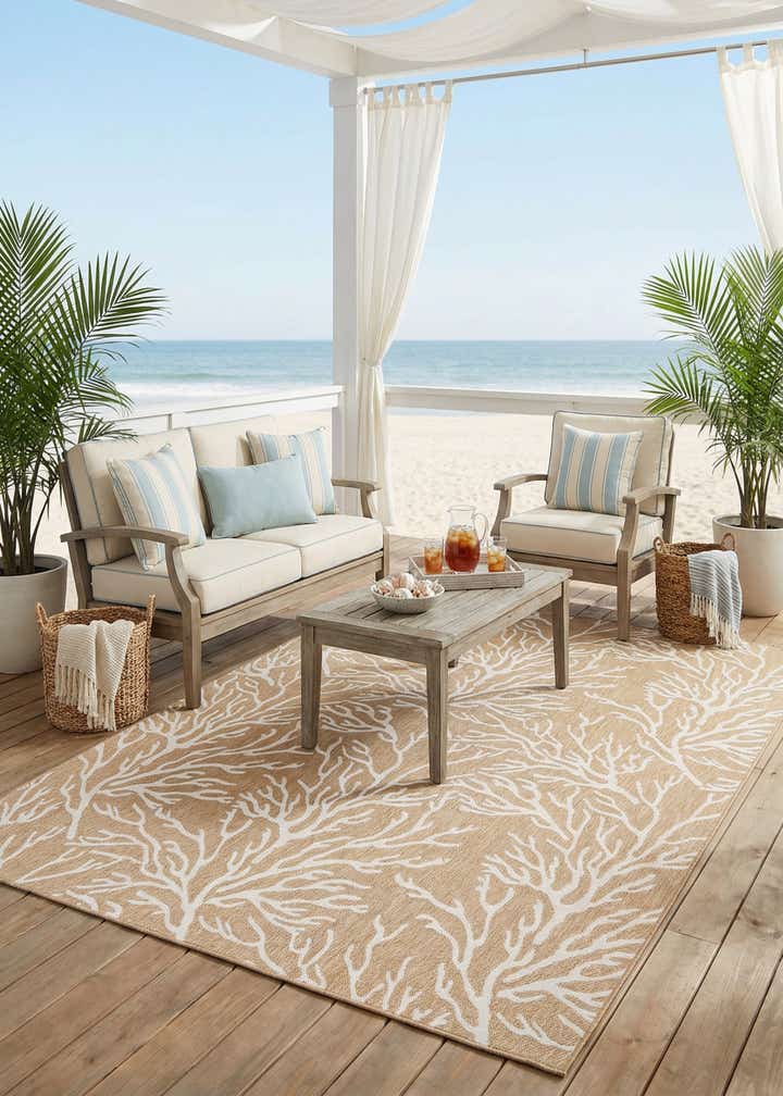 9' x 12' Easy-Clean Coastal Indoor / Outdoor Rug