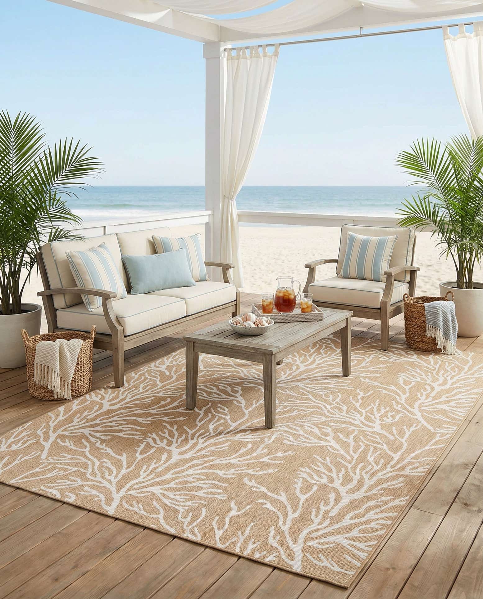 9' x 12' Easy-Clean Coastal Indoor / Outdoor Rug
