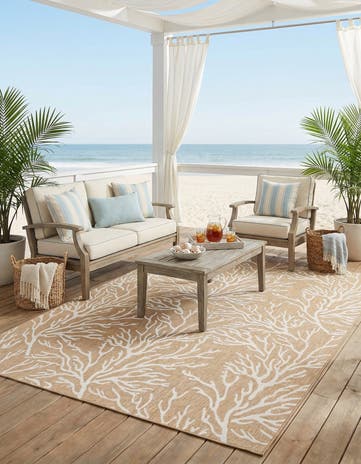 9' x 12' Easy-Clean Coastal Indoor / Outdoor Rug