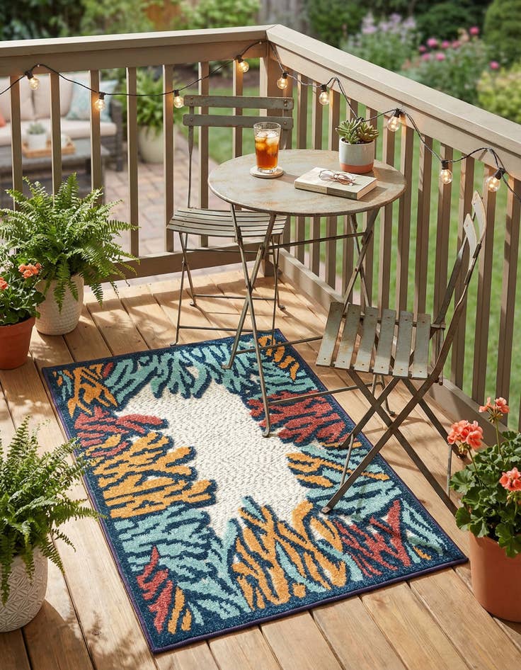 Detail image of 2' x 3'  Washable Belize Indoor / Outdoor Rug