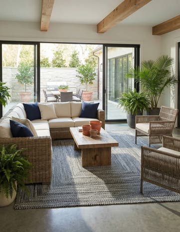 Black and White Easy-Clean Eco Verse Washable Indoor / Outdoor Rug