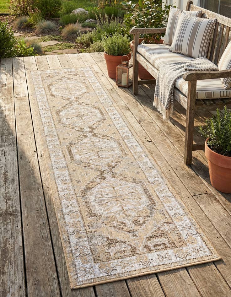 Detail image of 2' 7 x 12' Easy-Clean Traditional Indoor / Outdoor Runner Rug