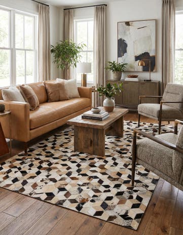 4' 1 x 5' 11 Cowhide - Patchwork Rug