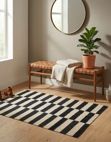 2' 7 x 3' 10 Hand Woven Kilim Modern Wool Rug